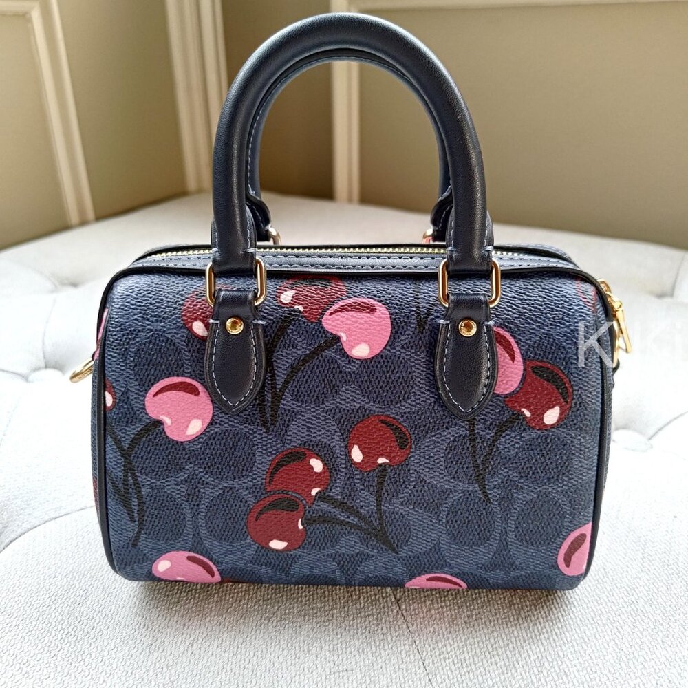 Coach Mini Rowan Crossbody Bag In Signature Canvas With Cherry Print CY741 - Picture 4 of 17